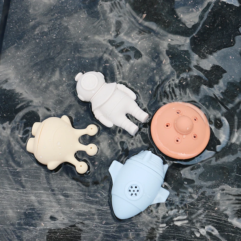 BPA free silicone water baby toys CE certificate kids bath toy sets soft suction water floating toddler bath toys kits