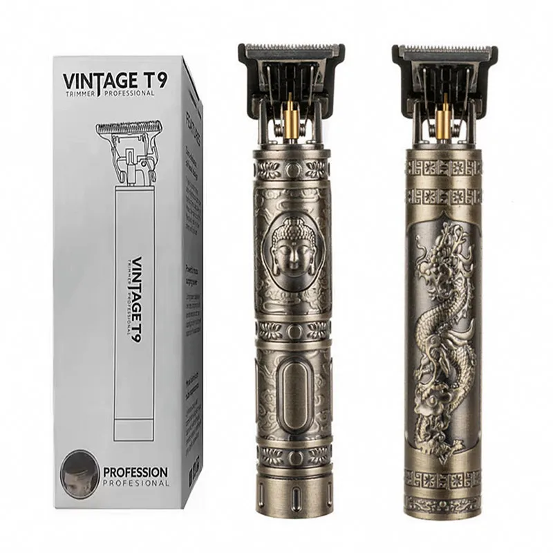 Vintage T9 Electric Hair Cutting Machine Hair Clipper Professional Men Shaver Rechargeable Barber Trimmer for Men Dragon Buddha