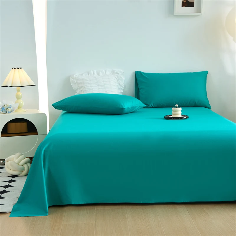 100% Cotton Fitted Sheet Set 3 or 4pcs Bedding Set Solid Top Sheet Home Hotel Pillowcase High Quality Customized Bed Linen Set