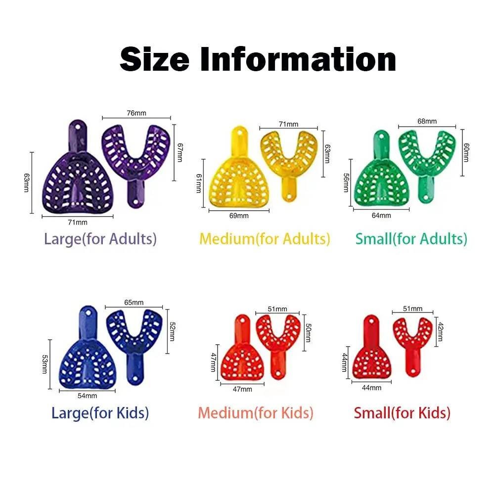 SJ Implant impression tray pedo adult abs teeth orthodontic tray dental colorful plastic impression trays