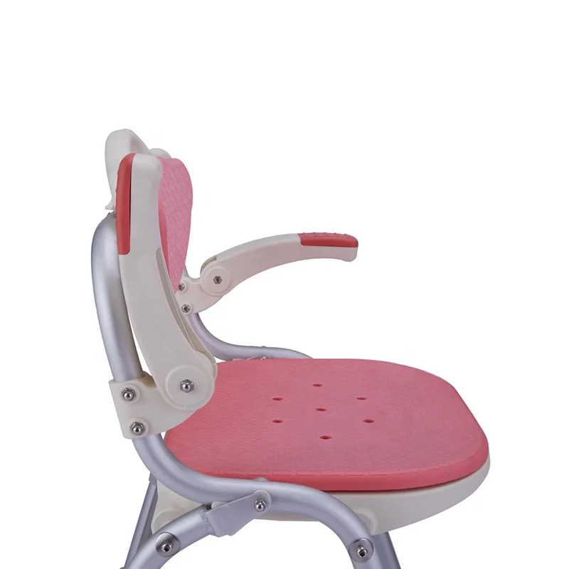 
Hot Selling Adjustable Foldable Bathroom Chair Elderly Shower Seat With Padded Cushion 