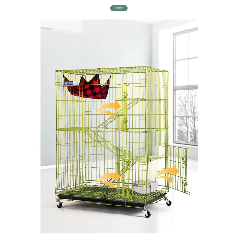 3 layer luxury large stainless iron metal steel foldable cat cage