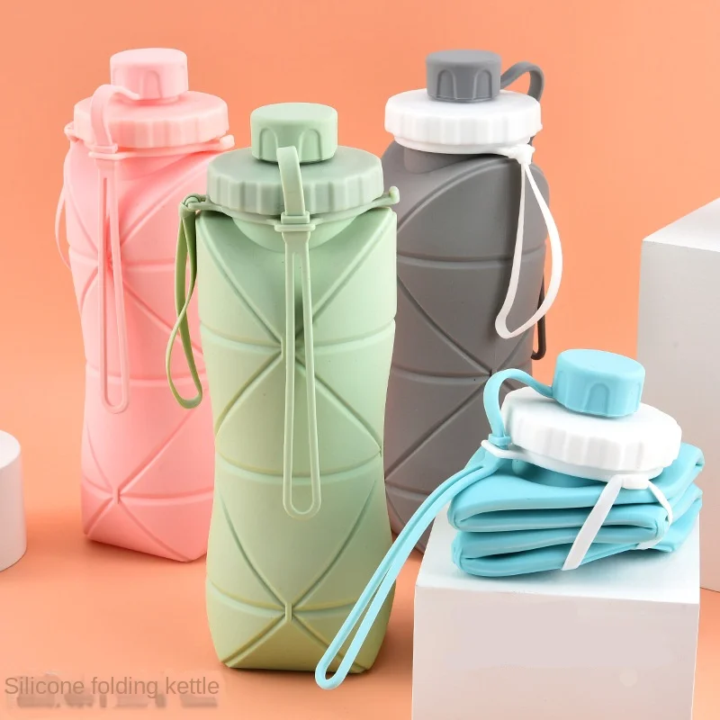 Custom Kids Silicone Foldable Collapsible Water Bottle Bpa Free Eco Collapsible Portable Water Bottle Silicone