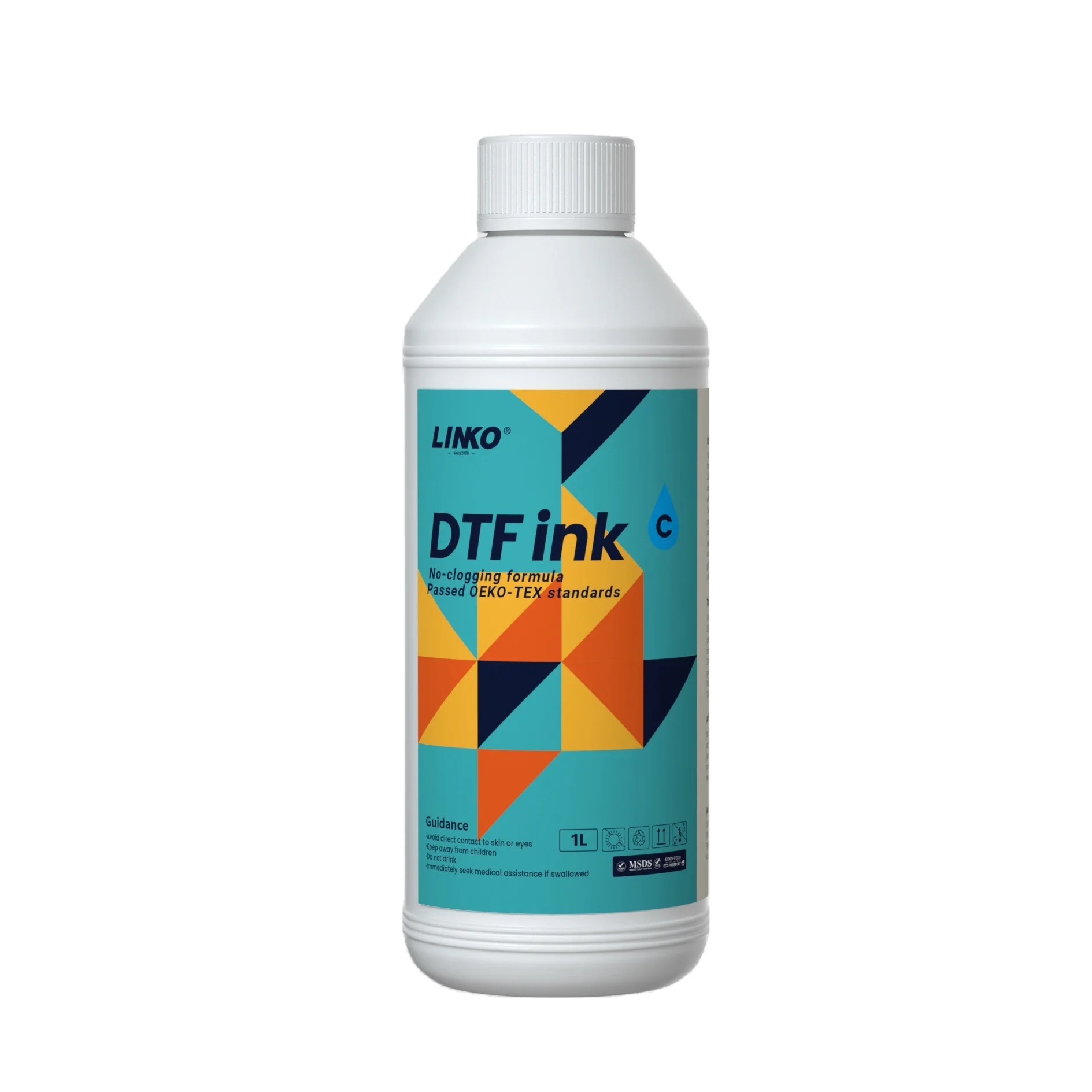 LINKO DTF Ink 1L Premium Water Base Digital Inkjet Refill for Direct to Film Printers With Printhead XP600 I3200