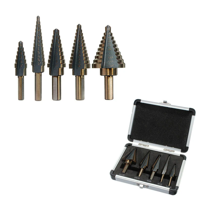 
Triangular Handle Wear Resistant Woodworking Punch Tool Stepped Spiral Drill Bit 