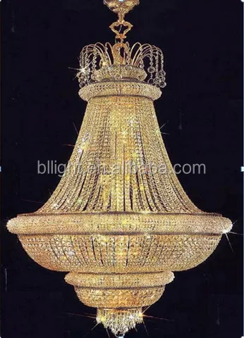 Made in china handmade classical indoor crystal chandelier french basket empire crystal lighting golden chandelier wholesale
