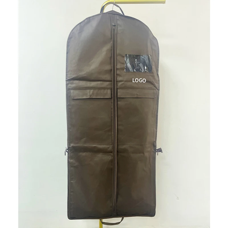 Brown Garment Care Accessories Shoe Garment Bag with Pockets