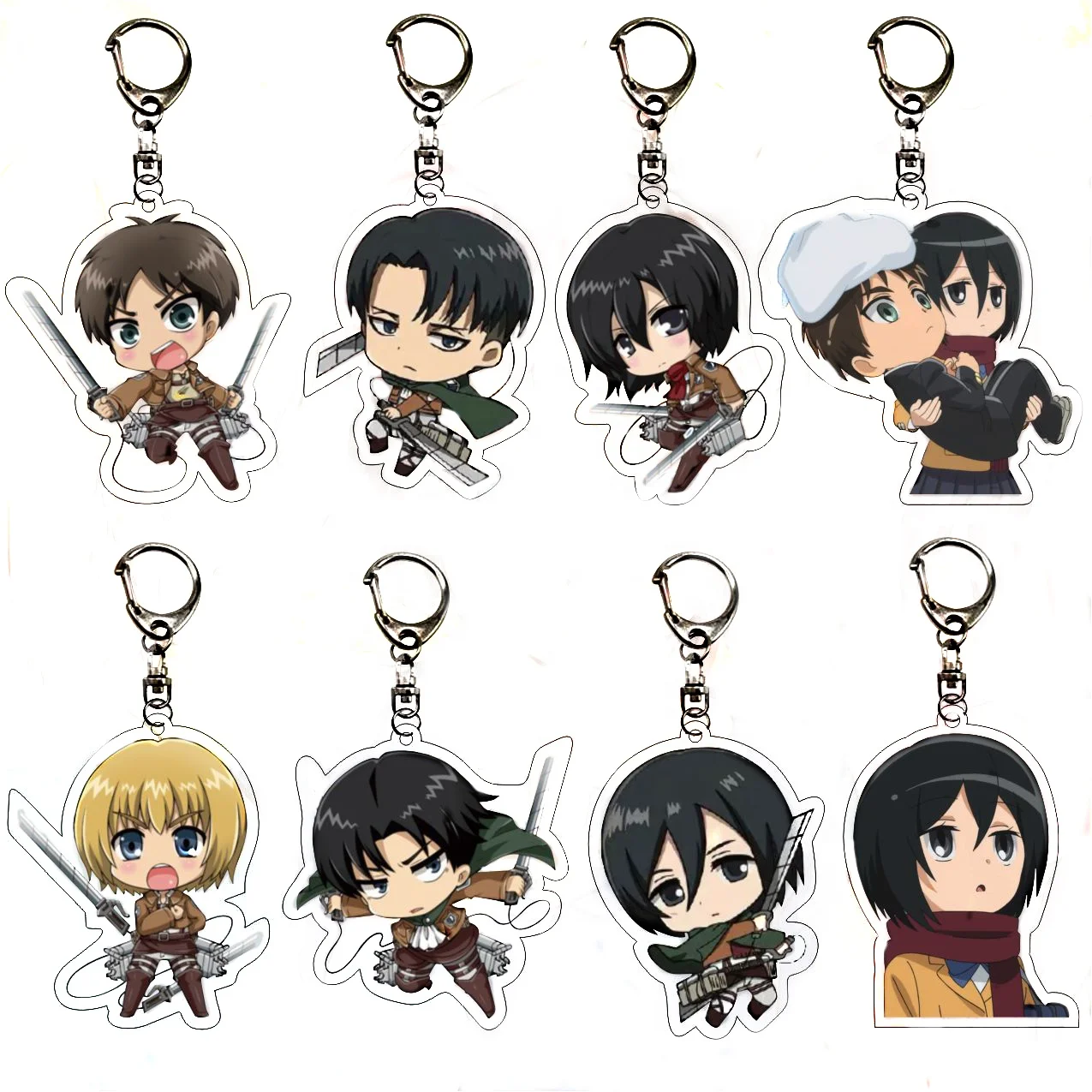 Хит продаж, высококачественный двусторонний брелок для ключей llaveros Attack On Titan Wings of Liberty, акриловый, пластиковый