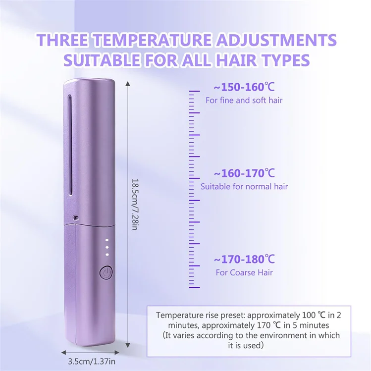 Professional Hair Straighteners Dual-purpose USB Rechargeable Wireless Hair Straighteners Anti-scald Hair Straightener Comb