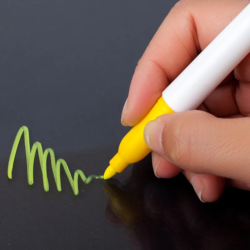 Маркеры для мытья окон с жидким мелом стираемые на воде маркеры рисования со стеклом влажные белым