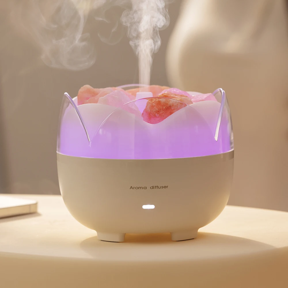 New salt stone aromatherapy machine home miini automatic fragrance machine essential oil aromatherapy seven-color lamp