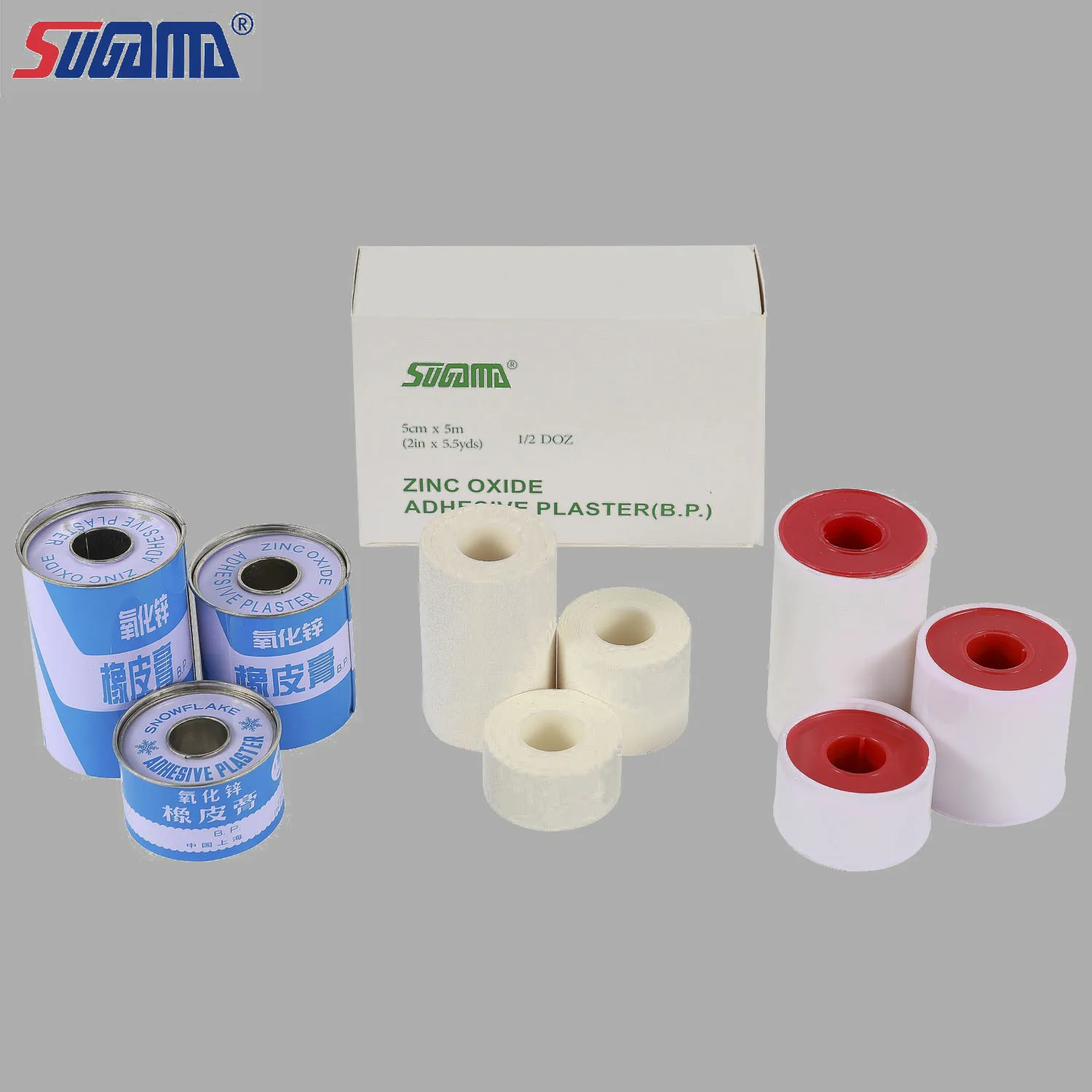 100% cotton fabric medical zinc oxide adhesive plaster tape
