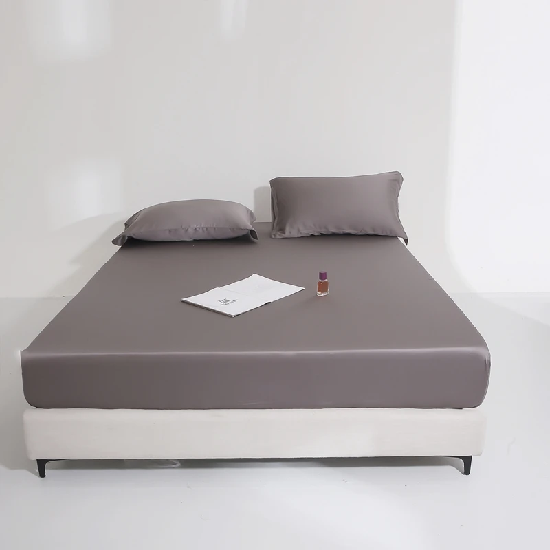 Hotel Home Soft Bedsheet 100% Organic Eucalyptus Lyocell Fitted Sheet Packaging Silk Bedding Sets 100% Silky Sheet Set