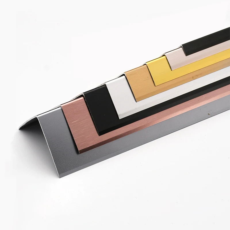 Interior Decoration Building Accessories Anodizing Aluminum Wall Corner Protective Trims Wall Tiles Angle Edge Trim Strips