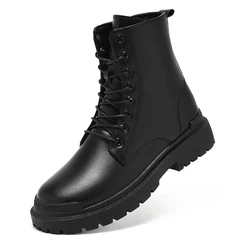 Adit Wholesale Men Luxury Fashion Leather Front New Boots Outdoor Black Warm Winter Boots