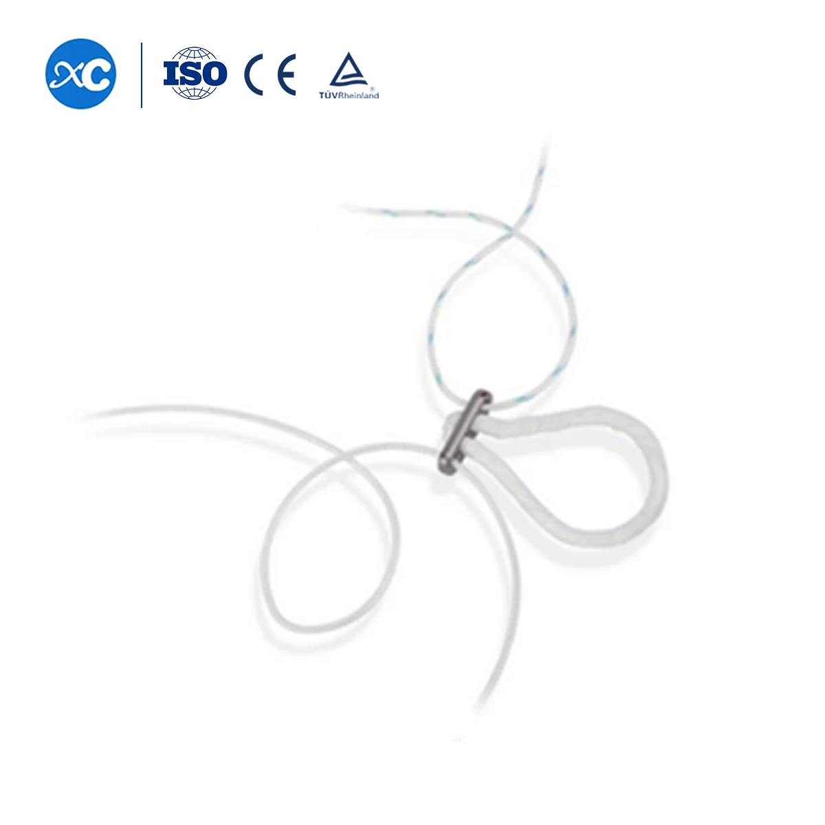 Cruciate Ligament Reconstruction Buckle Loop Plate Uhmwpe Surgical Suture With Titanium Endobutton For Joint Arthroscopy