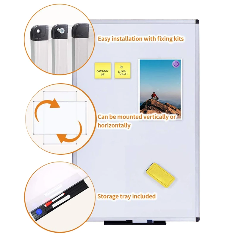 Custom OEM Aluminium Frame Magnetic Dry Erase Printable White Board For Office and School