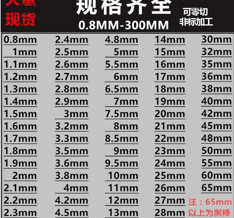 M8 7mm 4.5 5 4 2.5 M6 M10 M3  Steel Bar Rod 304 Stainless Round Ground Polished Shaft Rod   M2-M20 33cm  330mm CUSTOMIZE LENGTH