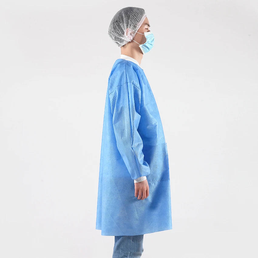 Polypropylene Disposable Breathable Protective Non-Woven Fabric Lab Coat