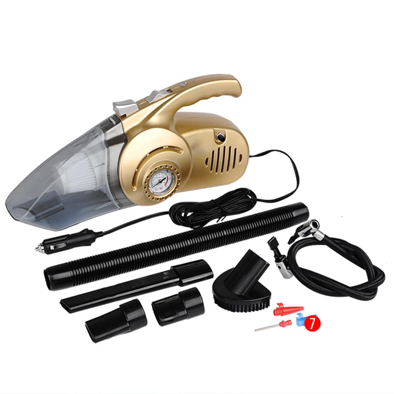 Portable Handheld Car Vacuum Cleaner Tire Pressure Gauge Inflatable Pump Multifunction Car Interior Cleaner for Wholesale