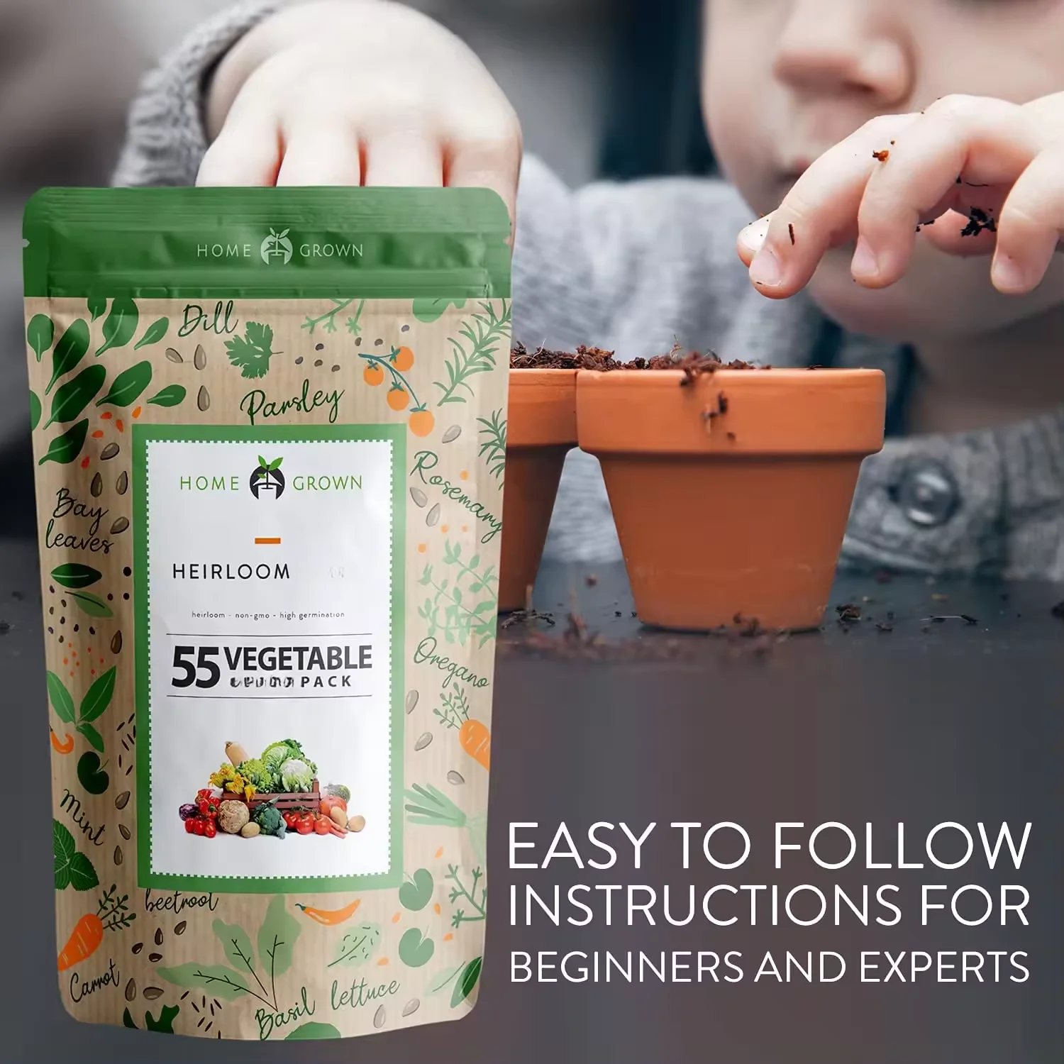 Custom fertilizer Packet With 55 Variety Packs For Planting Vegetables And Fruits