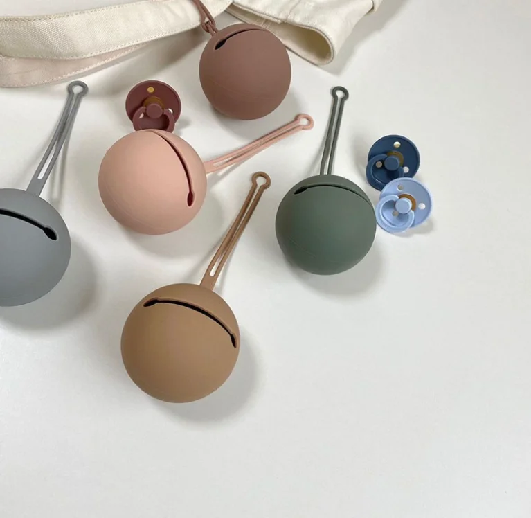 Custom Silicone Portable Soother Holder Nipple Dummy Clip Pacifier Cover Pacifier Box Baby Pacifier Case
