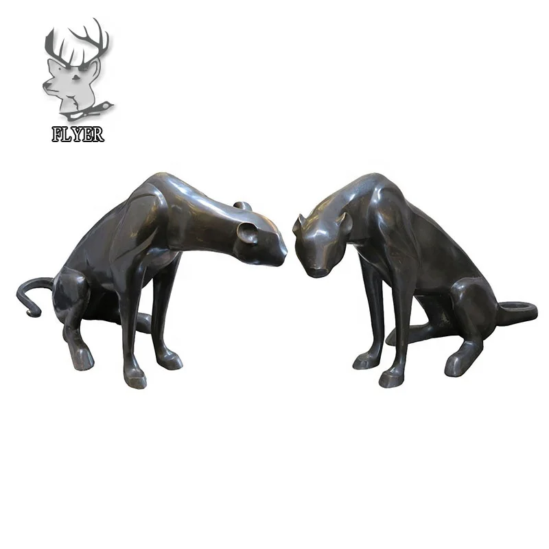 Sale good quality life-size art casting custom leopard sculpture bronze animal sculpture