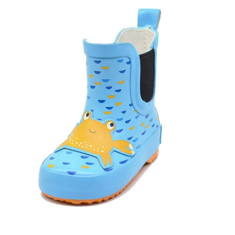 size 19 baby rubber boot waterproof blue rubber rain shoes boot