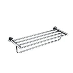 Hotel Chrome Bathroom Double Towel Bar Shelf Rack Accessories Wall Mounted Towel Rack