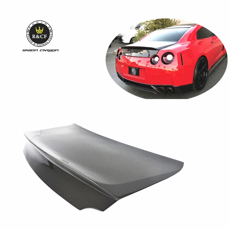 For 08-16 Nissan GTR R35 R style Carbon Fiber Duckbill Trunk Bootlid