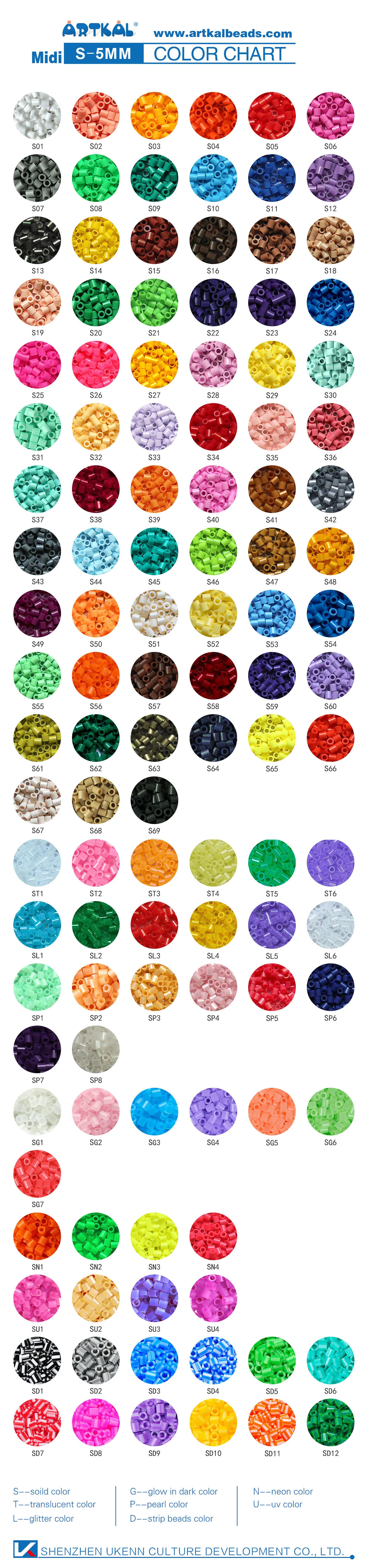 2021 New Arrive Artkal Beads Beads Fuse 206 Colors Plastic Perler Beads Wholesale For kids toy