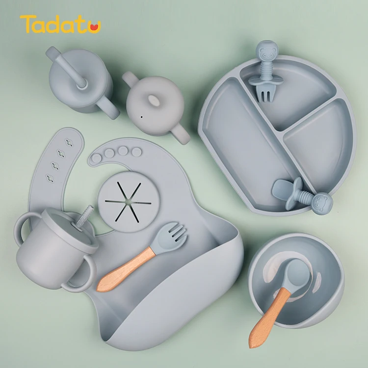 Wholesale Bpa Free Kids Led Weaning Silicone Travel Baby Bowls Feeding Set Suction