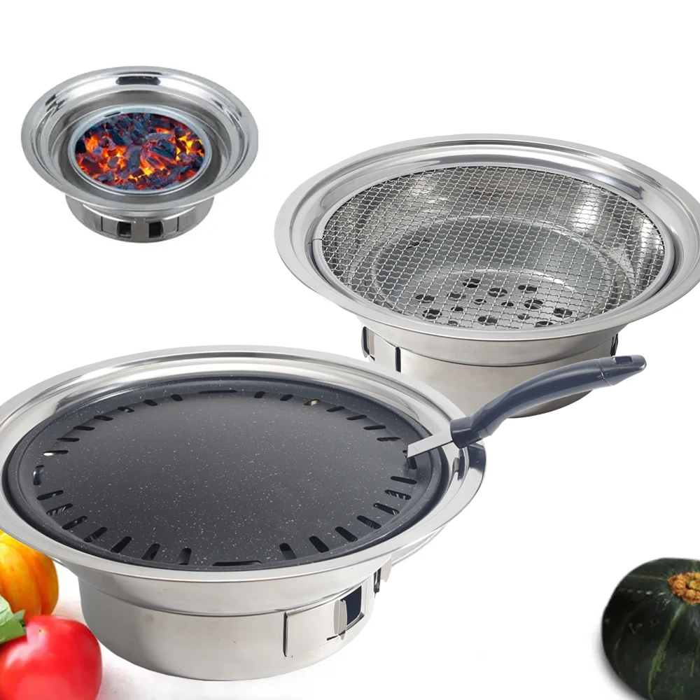 Non-Stick  Portable Stainless Steel  removable Charcoal Stove indoor korean bbq grill table grill
