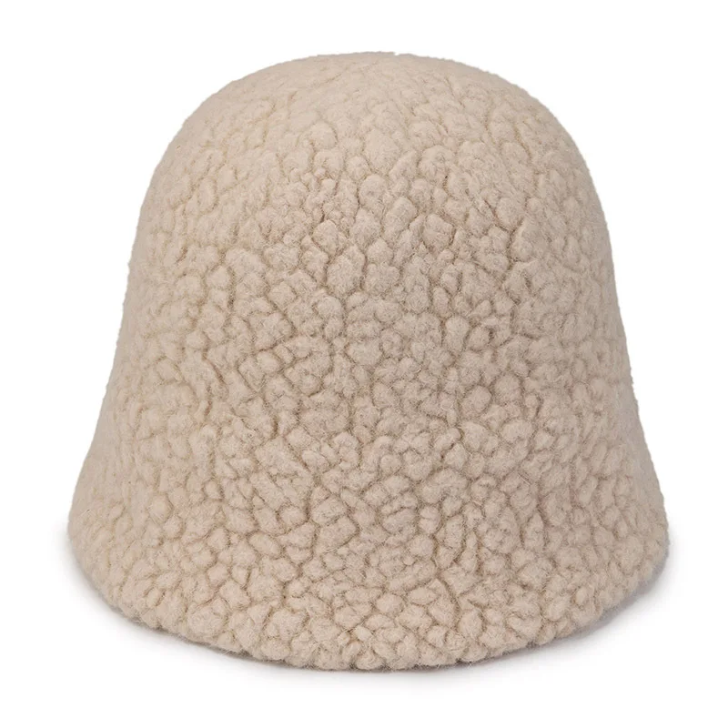 Autumn Winter Plain Fashion Rex Rabbit Fur Fuzzy Luxury Outdoor Warm Comfortable Smooth Daily Wear Colorful Unisex  Bucket Hat