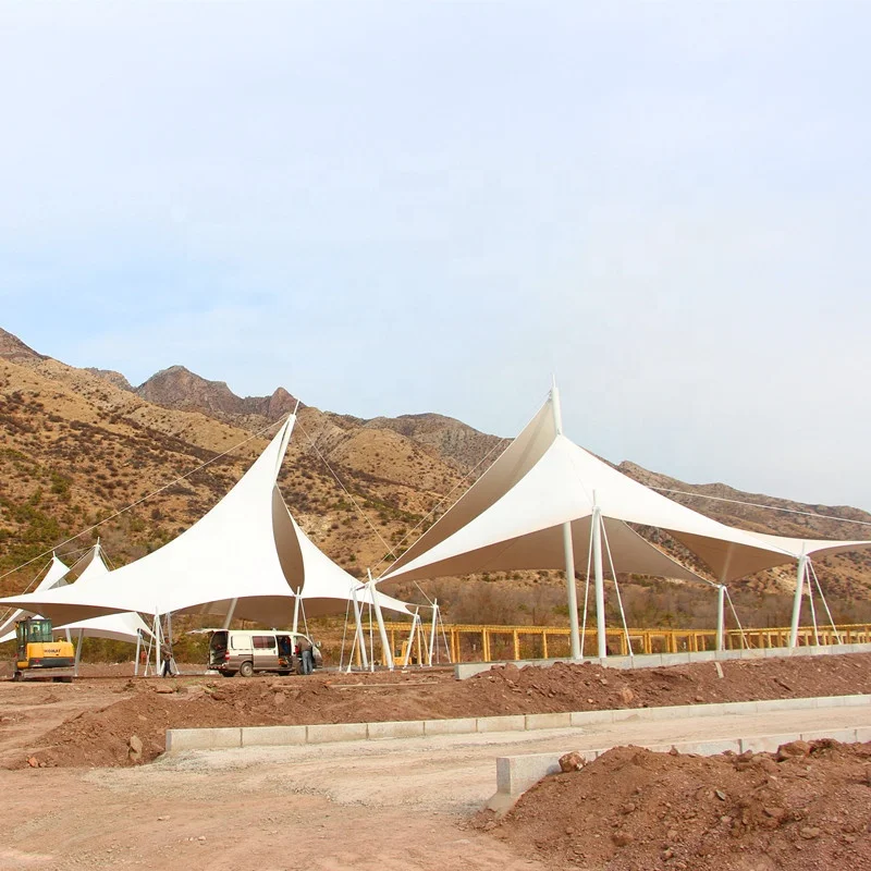 Waterproof PVDF landscape design tensile shade membrane structure supplier in China