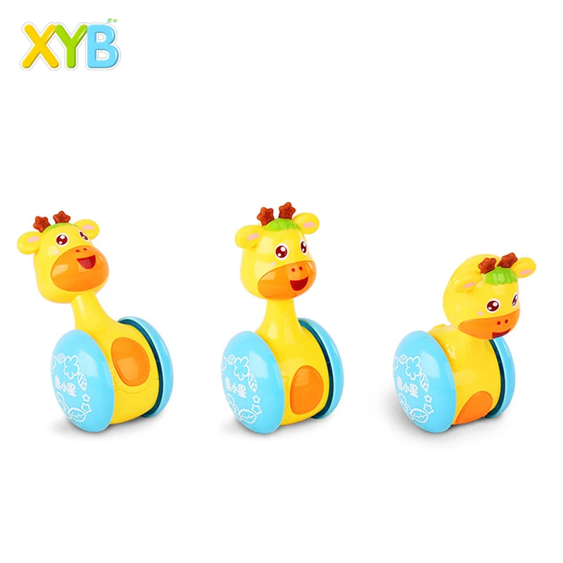 
Wholesale Mobiles Giraffe Tumbler Toddler Toys for Children Kids Handle Educational Musical Dolls Bed Bells Baby Rattles 
