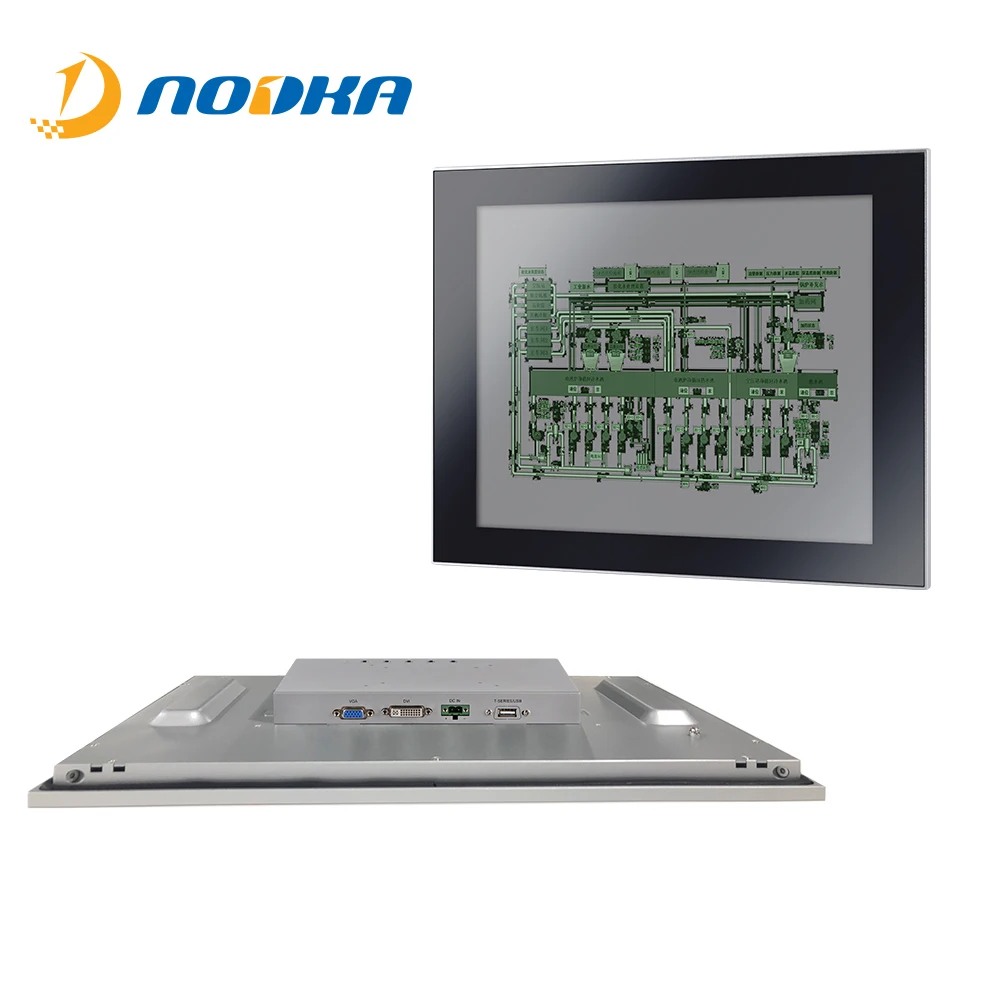VGA, HDMI, DVI порт 17 дюймов Емкостное касание Мульти-сенсорный экран монитор промышленный класс дисплея с DC12V DC24V