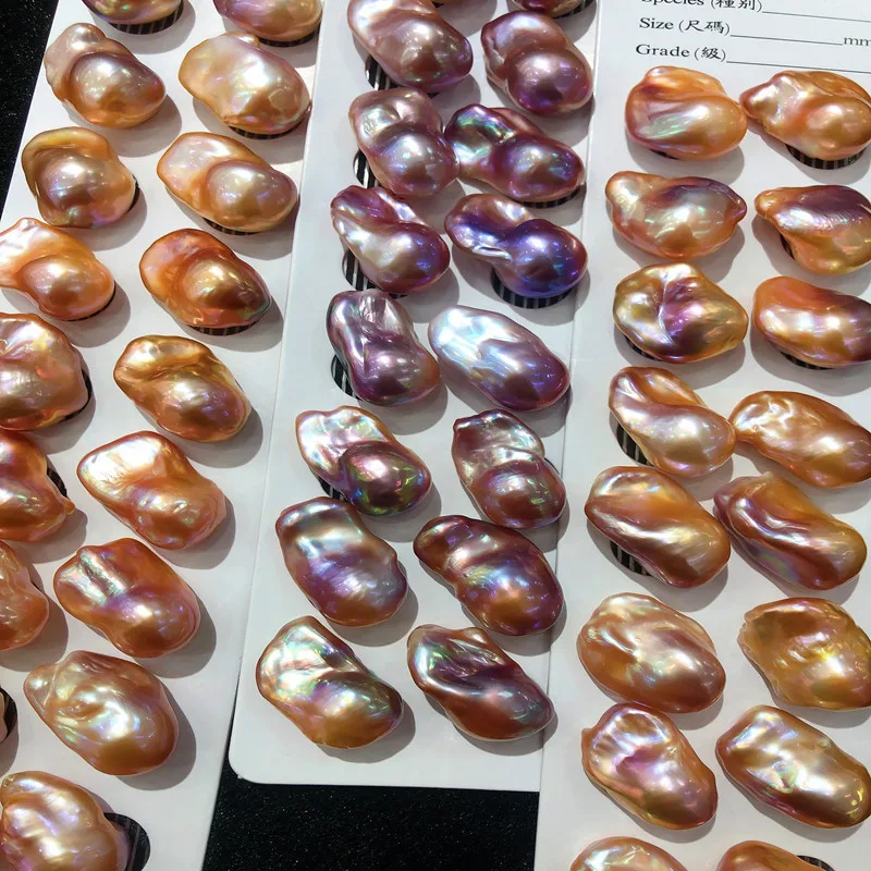 Wholesale Baroque Pearl 12~26mm Natural Fresh Water Pearl High Quality Pearl Single Purple Orange Pink Beads For Earring Making