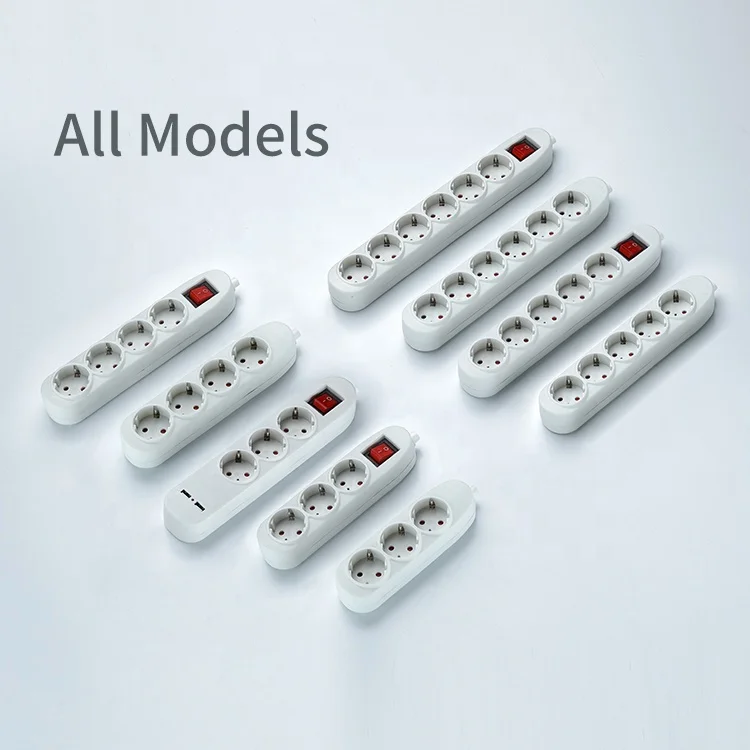 Germany 4 way universal schuko socket outlet with child protection