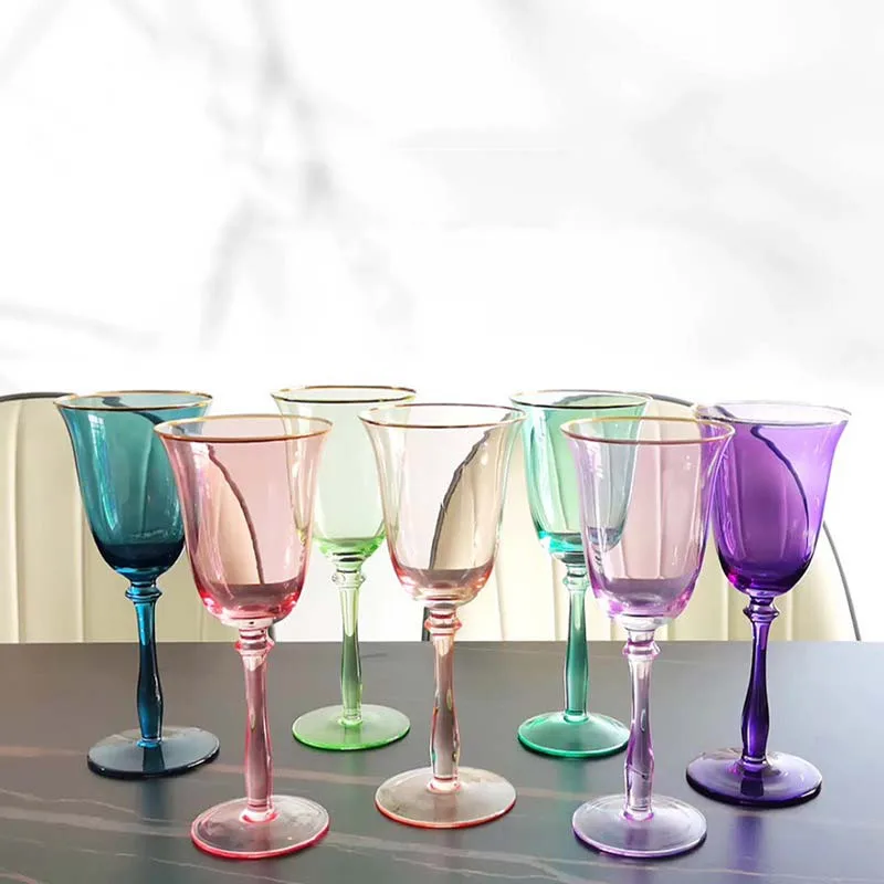Crystal Ribbed Champagne Glass With Gold Rim Wholesale Luxury Custom Round Hammer Shape Flute Tulip Vintage For Restaurant Bar