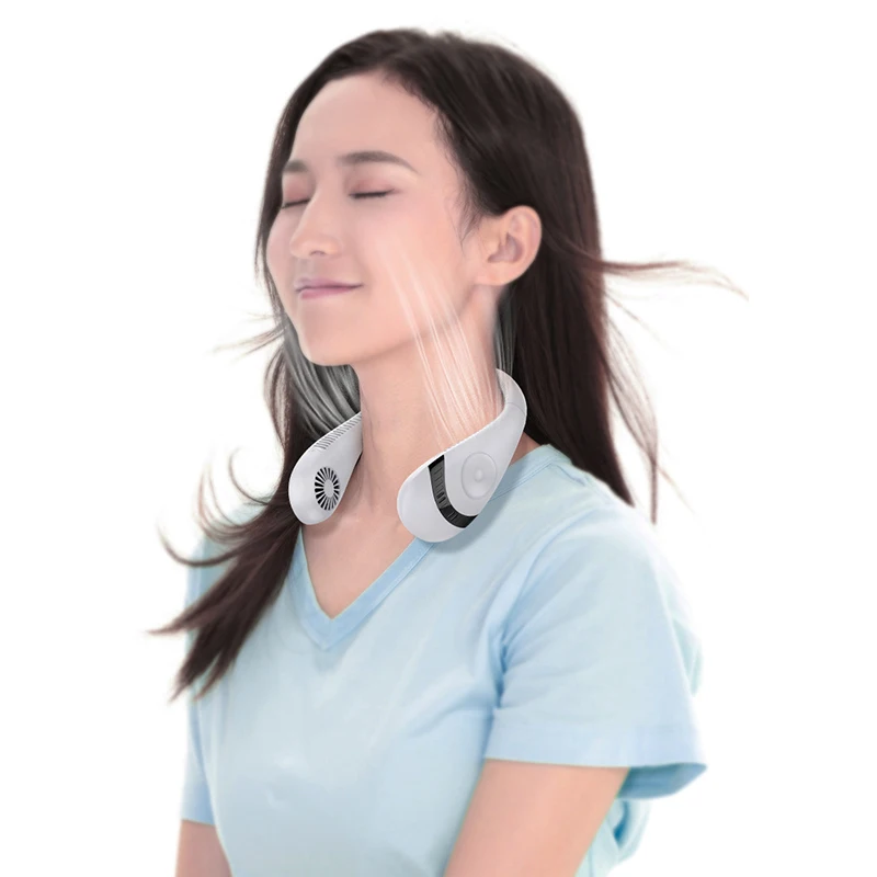 Hot Selling Fold-able 360 Degree Annular Soft Wind USB Rechargeable Hanging Neck Portable Sport Fan