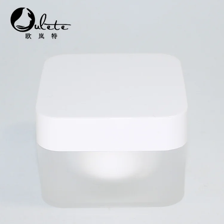 white square acrylic cosmetic jar  frosted facial moisturizer cream jar 30g 50g