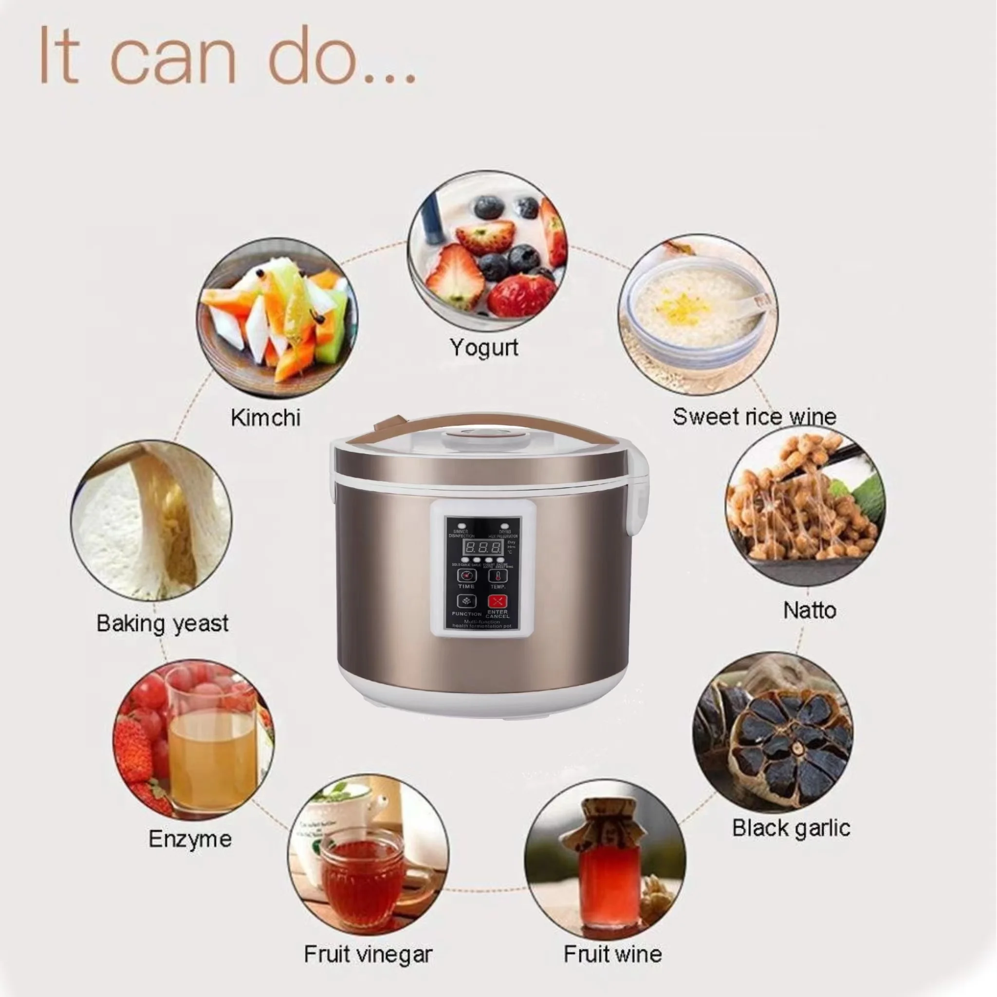 AZK115-2 2024 Fully Automatic Black Garlic Fermenter/ Yogurt maker 5L/Heath Food function Maker