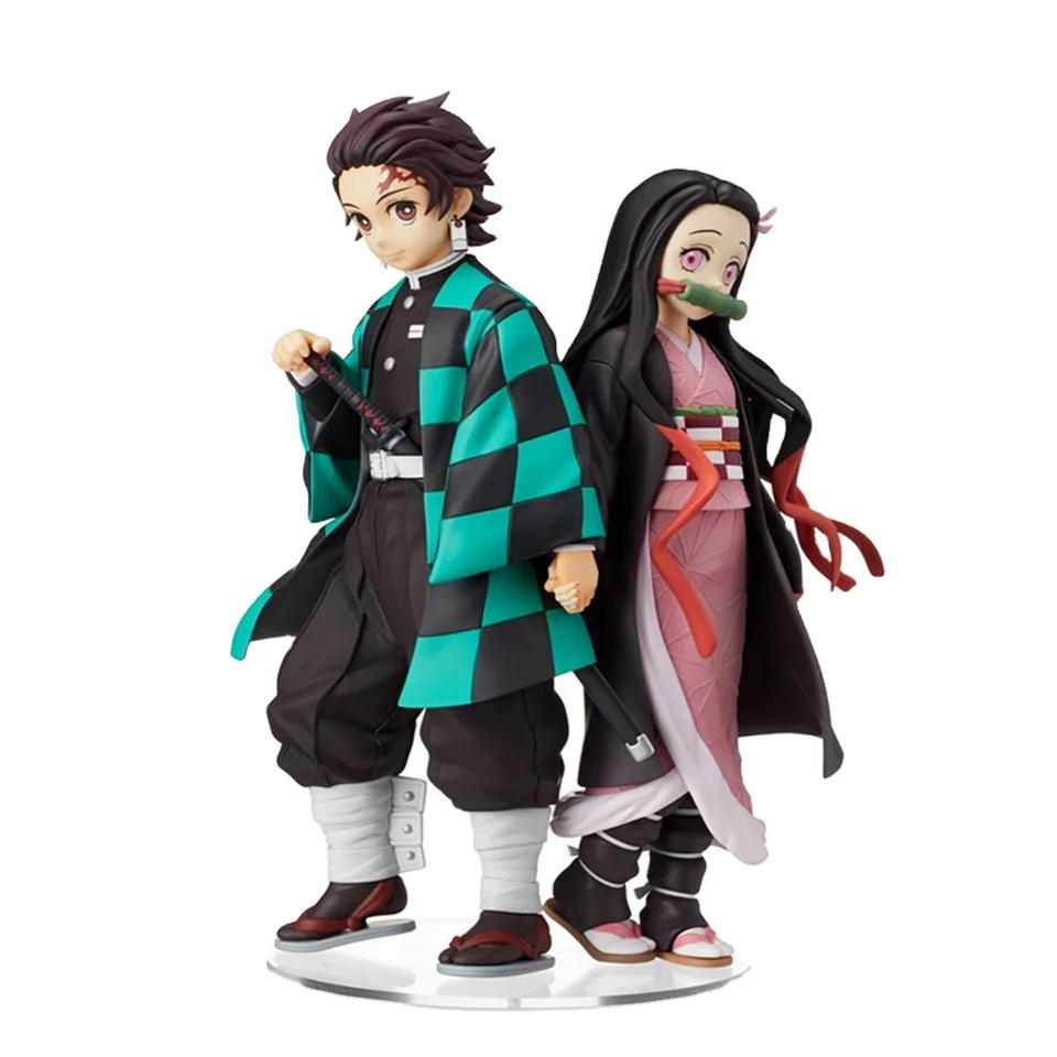 Глянцевин, оригинальная экшн-фигурка Sega Demon Slayer Kamado Tanjirou Nezuko Hold hands, ПВХ, игрушки, статуя, Коллекционная модель, кукла в подарок