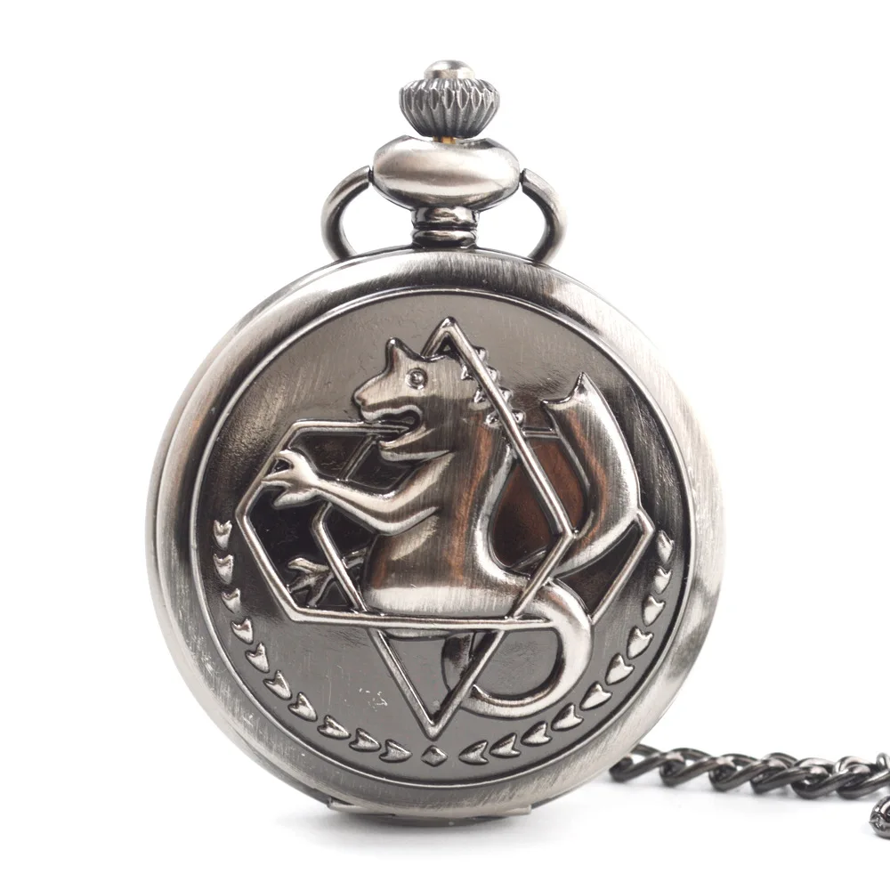 Quartz Watches Chain Bronze Anime Alchemist pocket watches with Gift box