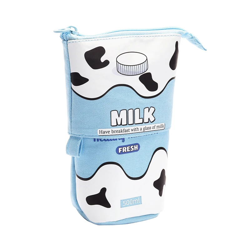 fashion stationary kids milk popcorn panda cartoon telescopic pop up pencil case stand up pencil pouch bag