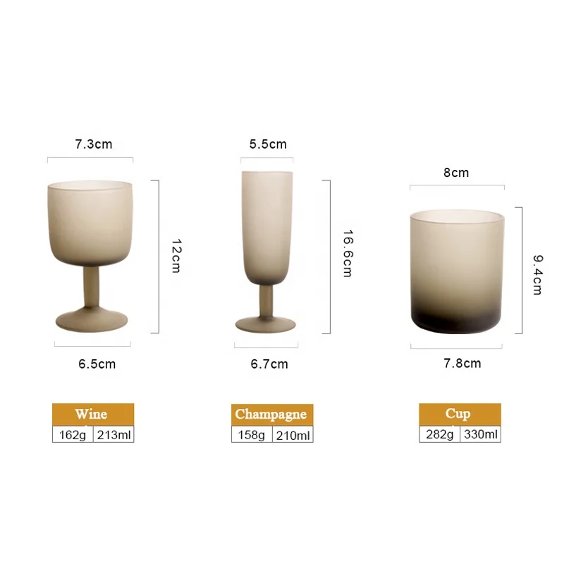 2024 Nordic style matte red wine glass cups Champagne glasses luxury home use frosted smoothies glass cold coffee cup goblet