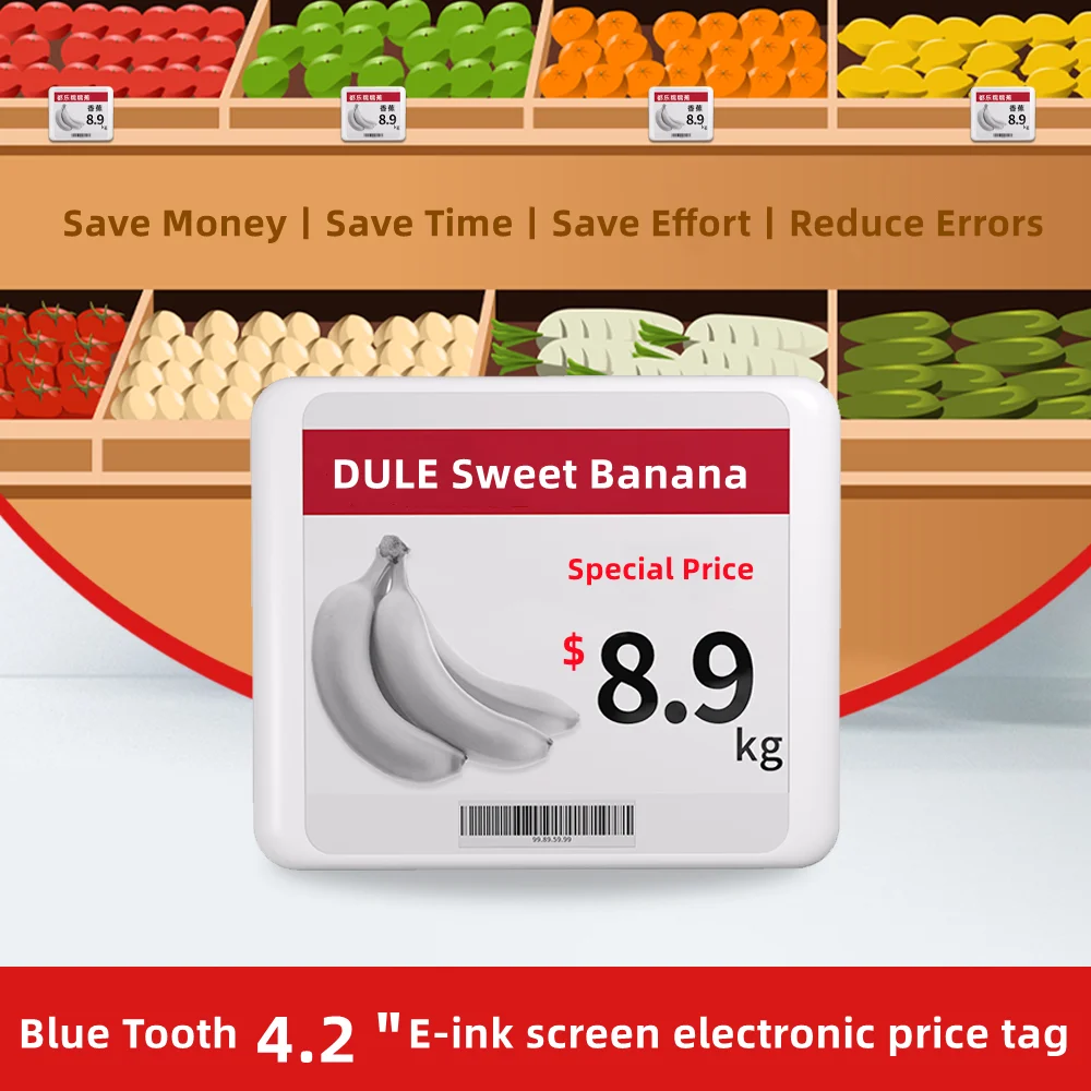 Picksmart E-paper 4.2 inch  Blue Tooth ESL Digital Price Tag Electronic E-ink Price Tag BLE Electronic Shelf Label