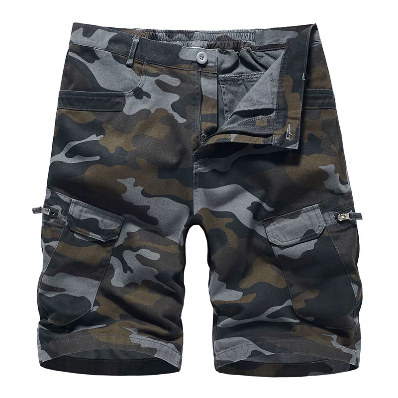 Wholesale High Quality Casual Summer Pocket 100% Cotton Cargo Camo Shorts For Men