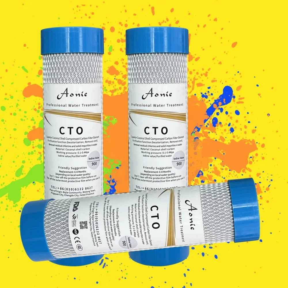 Best home water filter parts 10 inch  CTO activated carbon block filter cartridge